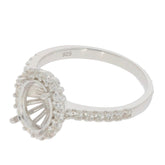 Sterling Silver Semi Mount Ring Setting Oval OV 9x7mm PJC4627R - Syzjewelry